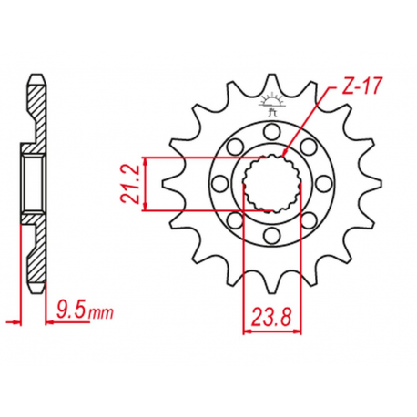 GROSSKOPF PROMOCJA ZĘBATKA PRZEDNIA 2133 14 SUZUKI RMZ 450 '05-'12, RMX 450 '10-'19 (JTF1441.14)