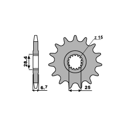 PBR ZĘBATKA PRZEDNIA 2168 14 18NC (ŁAŃC. 520)