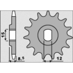 GROSSKOPF ZĘBATKA PRZEDNIA 2240 13 KTM SX 50 09-18 ŁAŃCUCH 415