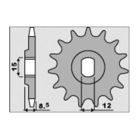 GROSSKOPF ZĘBATKA PRZEDNIA 2240 13 KTM SX 50 09-18 ŁAŃCUCH 415