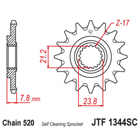 JT ZĘBATKA PRZEDNIA 2320 13 HONDA CRF 250R 18-19 SAMOOCZYSZCZAJĄCA (JTF1344.13SC)* (ŁAŃC. 520)