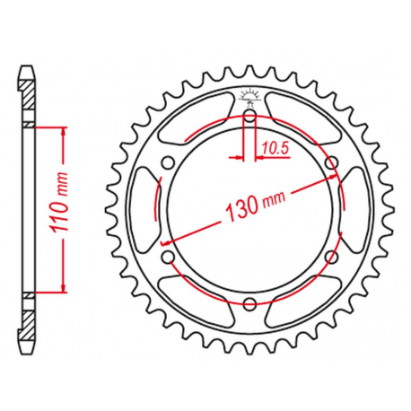 GROSSKOPF PROMOCJA ZĘBATKA TYLNA 241 48 YAMAHA YZF-R6 '03-'05,YZF- R6 S '06-'10 (KONWERSJA NA ŁAŃCUCH 530) (JTR479.48)