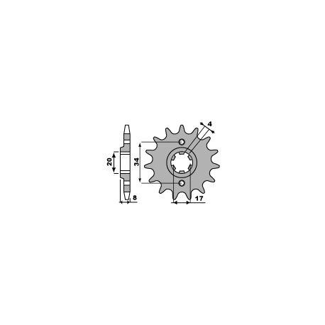 PBR ZĘBATKA PRZEDNIA 267 13 18NC HONDA XL 250 R 84-87 (ŁAŃC. 520) (JTF287.13)