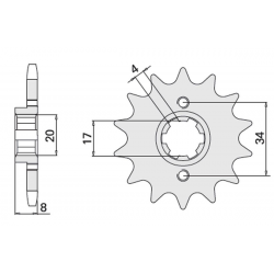 CHT ZĘBATKA PRZEDNIA 267 14 HONDA XL 350R (287-14K) (JTF1263.16)