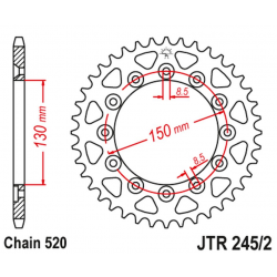 JT ZĘBATKA TYLNA 270 45 YAMAHA WR 250R '08-'20 (JTR245/2.45)* (ŁAŃC. 520)