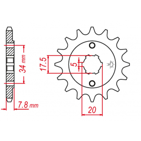 GROSSKOPF PROMOCJA ZĘBATKA PRZEDNIA 279 13 HONDA XR 250R '90-'96, CRF 150 '03-'18, CRF 230 '03-'19 (JTF327.13)