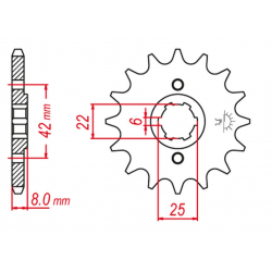 GROSSKOPF PROMOCJA ZĘBATKA PRZEDNIA 281 14 HONDA XL250R, XR600R (XL600R/RM-1) (JTF281.14)