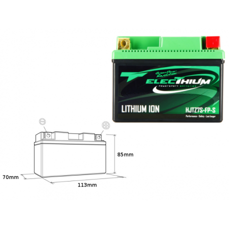 ELECTHIUM AKUMULATOR LITOWO-JONOWY ZE WSKAŹNIKIEM NAŁADOWANIA HJTZ7S-FP-S (113X70X85) (YTZ7S, YTX7L-BS) (WAGA 0,6KG)