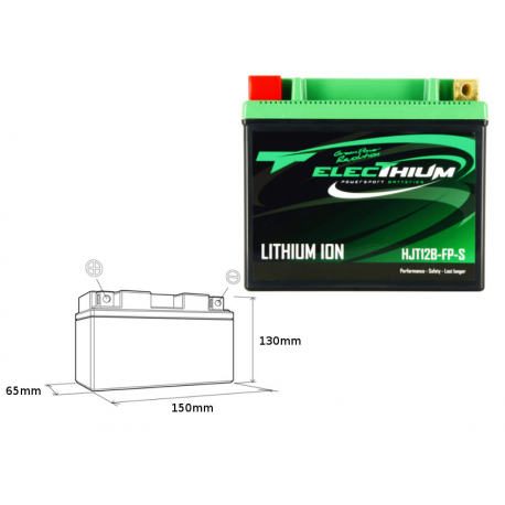 ELECTHIUM AKUMULATOR LITOWO-JONOWY ZE WSKAŹNIKIEM NAŁADOWANIA HJT12B-FP-S (150X65X130) (YT12B-BS, YT14B-BS, YB16AL-A2) (WAGA 1,1