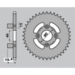 CHT ZĘBATKA TYLNA 319 48 MALAGUTI 50 ENDURO 86-91 (319-48)