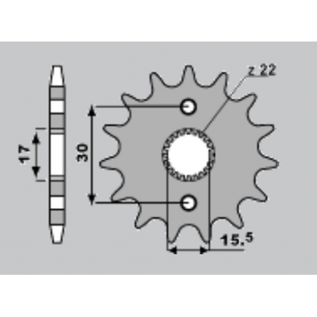 JR ZĘBATKA PRZEDNIA 332 14 HONDA CR 80/85 (JTF1256.14)