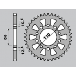 JR ZĘBATKA TYLNA 334 45 HONDA CBX 550F '82-'86, CBX 750F '84-'86 (JTR1334.45)