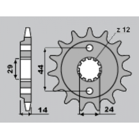 CHT ZĘBATKA PRZEDNIA 348 15 HONDA XRV750 90-03 (A4240314150)