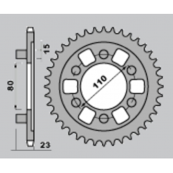 CHT ZĘBATKA TYLNA 3555 38 APRILIA AF1 125 90-93 (A4150019380)