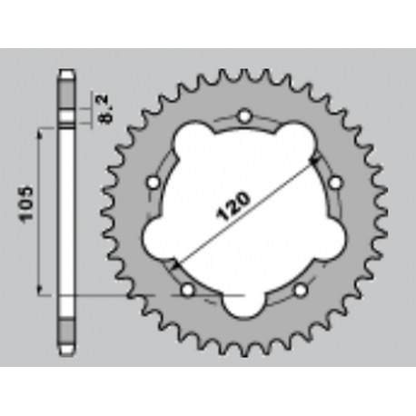 CHT ZĘBATKA TYLNA 3565 51 APRILIA RX 50 92-98 (2056-51) (JTR24.50) ŁAŃC.420