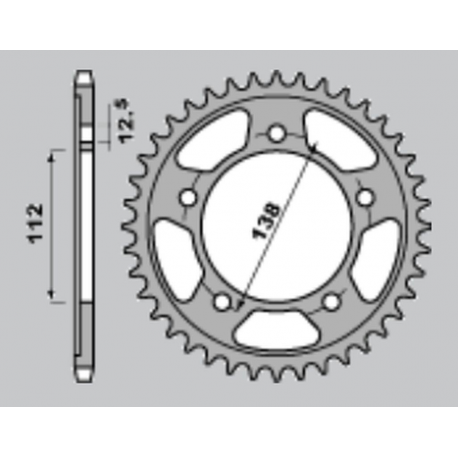 CHT ZĘBATKA TYLNA 408 42 (A4150302423) HONDA CBF/VTR-F 1000 '97-'10