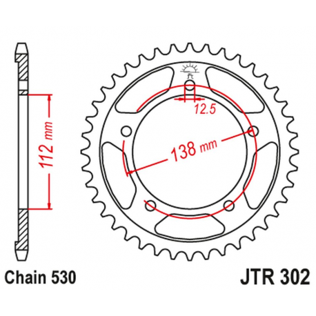 JT ZĘBATKA TYLNA 408 43 HONDA CBR 600F '91-'96, CBF 1000 '06-'10 (SC58) (JTR302.43ZBK) (ŁAŃC. 530) KOLOR CZARNY