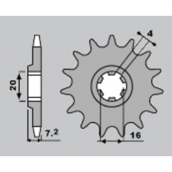 JR, přední řetězové kolečko 413 14 Suzuki RMX 50/ TS 50