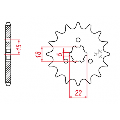 GROSSKOPF PROMOCJA ZĘBATKA PRZEDNIA 423 11 KAWASAKI KX 125 '94-'08 (-2) (JTF1445.11)