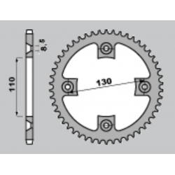 GROSSKOPF PROMOCJA ZĘBATKA TYLNA ALUMINIOWA 4306 53 HONDA CR 85 '03-'07, CRF 150 '07-'22 (+2) KOLOR CZARNY