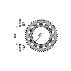 PBR ZĘBATKA TYLNA 4307 53 F HONDA CRM 250 (ŁAŃC. 520)