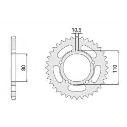 CHT ZĘBATKA TYLNA 4350 37 (332-37) HONDA CB 450S