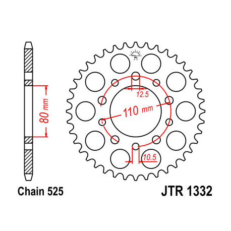 JT ZĘBATKA TYLNA 4350 40 HONDA CB 500 '94-'03, CB 750F '93-'03 (JTR1332.40ZBK)* (ŁAŃC. 525) KOLOR CZARNY