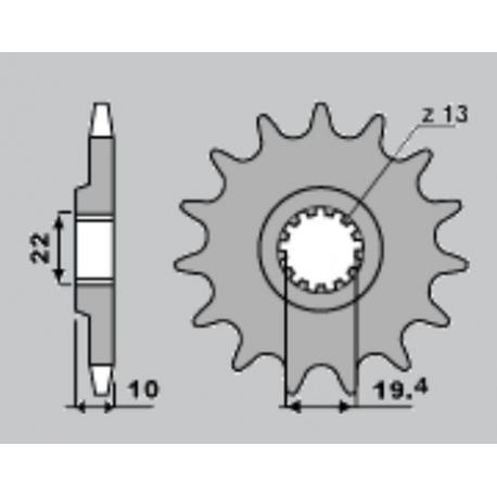 JR ZĘBATKA PRZEDNIA 435 13 SUZUKI RM 250 '89-'08, DRZ 400, DR 350 (JTF432.13)