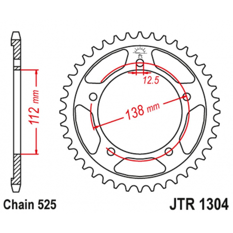 JT ZĘBATKA TYLNA 4357 41 HONDA VT750C '98-'07, CBF 500 '04-'08 (PC39) (JTR1304.41ZBK) (ŁAŃC. 525) KOLOR CZARNY