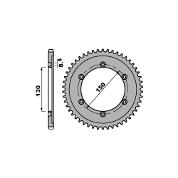 PBR ZĘBATKA TYLNA 4374 54 C45 HONDA XLR 125 (98-02) (JTR1249.54) (ŁAŃC. 428)