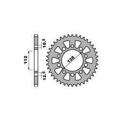 PBR ZĘBATKA TYLNA 4384 43 C45 HONDA CB500F/R/X 13-15 (JTR1316.43) (+2) (ŁAŃC.520)