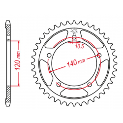 GROSSKOPF PROMOCJA ZĘBATKA TYLNA 4409 42 SUZUKI GSXR 1000 '01-'06, SV1000 '03-'06 (JTR1800.42)