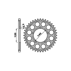 PBR ZĘBATKA TYLNA 4409 45 C45 SUZUKI GSF 1200 06 (JTR1800.45) (ŁAŃC. 530)