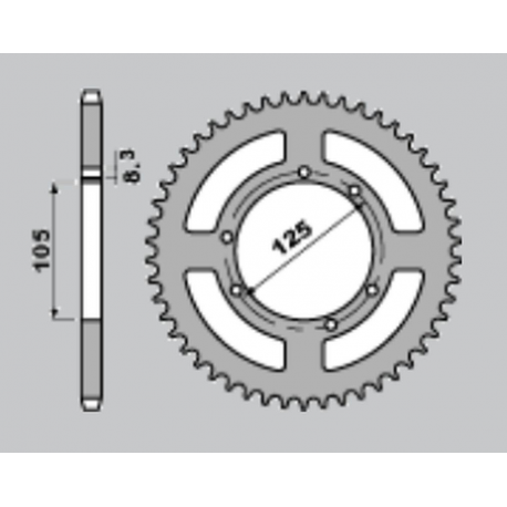 CHT WYPRZEDAŻ ZĘBATKA TYLNA ALUMINIOWA T7075 (ERGAL) 4413 62 YAMAHA XT 125X/SM '05-'09 HM 50 CRE, DERBI SENDA, RIEJU (JTR1134.51