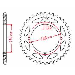 GROSSKOPF PROMOCJA ZĘBATKA TYLNA ALUMINIOWA KOLOR CZARNY 4418 46 KAWASAKI KX65 '00-'20, SUZUKI RM 65 '03-'05 (JTR1465.46)