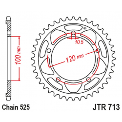 JT ZĘBATKA TYLNA 4447 40 APRILIA RSV 1000 11-15 (JTR713.40)* (ŁAŃC.525)