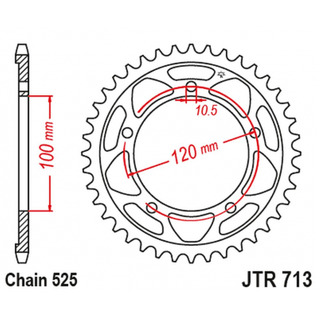 JT ZĘBATKA TYLNA 4447 40 APRILIA RSV 1000 11-15 (JTR713.40)* (ŁAŃC.525)