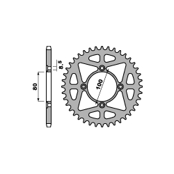 PBR ZĘBATKA TYLNA 4451 41 ALUMINIOWA (ERGAL) BETAMOTOR 200/250 TRIAL 03-09 (ŁAŃC. 520)