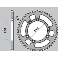 CHT WYPRZEDAŻ ZĘBATKA TYLNA ALUMINIOWA T7075 (ERGAL) 4423 51 BETA 50RR, SUPERMOTARD, FANTIC CABALLERO (ŁAŃC. 420) KOLOR SREBRNY