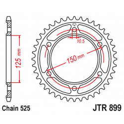 JT ZĘBATKA TYLNA 4454 42 KTM 950/990/1190 ADVENTURE / R LC8 '03-'18 (JTR899.42ZBK) (ŁAŃC. 525) KOLOR CZARNY