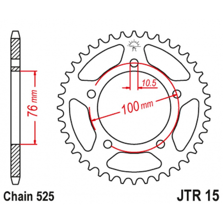 JT ZĘBATKA TYLNA 4456 42 BENELLI 500 LEONCINO '17-, TRK 502 '17-18 (JTR15.42)* (ŁAŃC. 525)