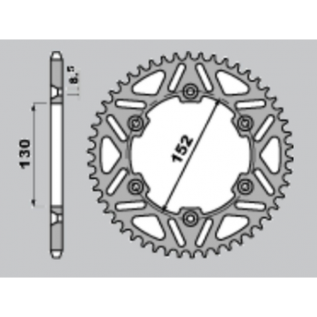 CHT WYPRZEDAŻ ZĘBATKA TYLNA ALUMINIOWA T7075 (ERGAL) 4500 48 APRILIA MXV/RXV/SXV 450/550 '06-'12 (JTR706.48)* (ŁAŃC. 520) KOLOR