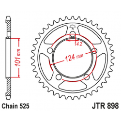 JT ZĘBATKA TYLNA 4508 41 KTM 950/990/1190 RC8 /DUKE/ SUPERMOTO (450841JTZBK) (ŁAŃC. 525) KOLOR CZARNY