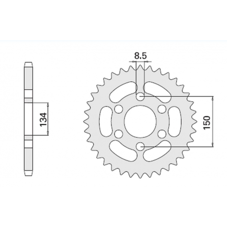 CHT ZĘBATKA TYLNA 463 48 KAWASAKI KMX 125 86-03 (463-48) (JTR.463.48)