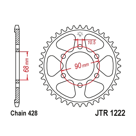 JT ZĘBATKA TYLNA 4733 47 HONDA CB 125R 18-19 (473347JT) (ŁAŃC.428)