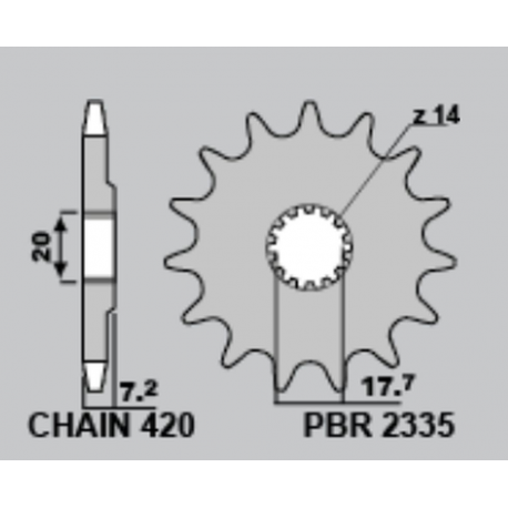 PBR ZĘBATKA TYLNA 4738 47 YAMAHA YZ 65 '18-'19 (JTR1798.47)