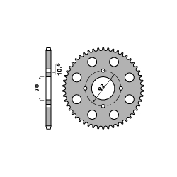 PBR ZĘBATKA TYLNA 476 33 C45 KAWASAKI GPZ 305 83 (JTR476.33) (ŁAŃC. 530)