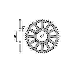 PBR ZĘBATKA TYLNA 478 42 C45 KAWASAKI GPZ 400 84-89 (MOŻE BYĆ ZASTĄPIONA PRZEZ 4578 42) (ŁAŃC. 520)