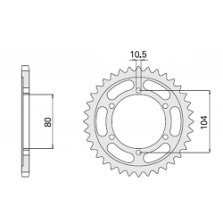 CHT ZĘBATKA TYLNA 488 38(488-38) KAWASAKI ZX 10R (MOD. 530)