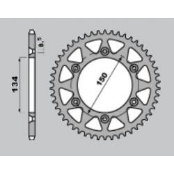 JR ZĘBATKA TYLNA 489 42 KAWASAKI KX 125/250/500 '84-'08, KDX 200 '84-'06, KDX 220 '97-'05, KDX 250 '91-'96, KLX 250 '93-'20, KXF